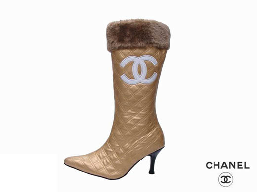 Chanel-fur-fold-Women-gold-high-heel-boots-ID-yj