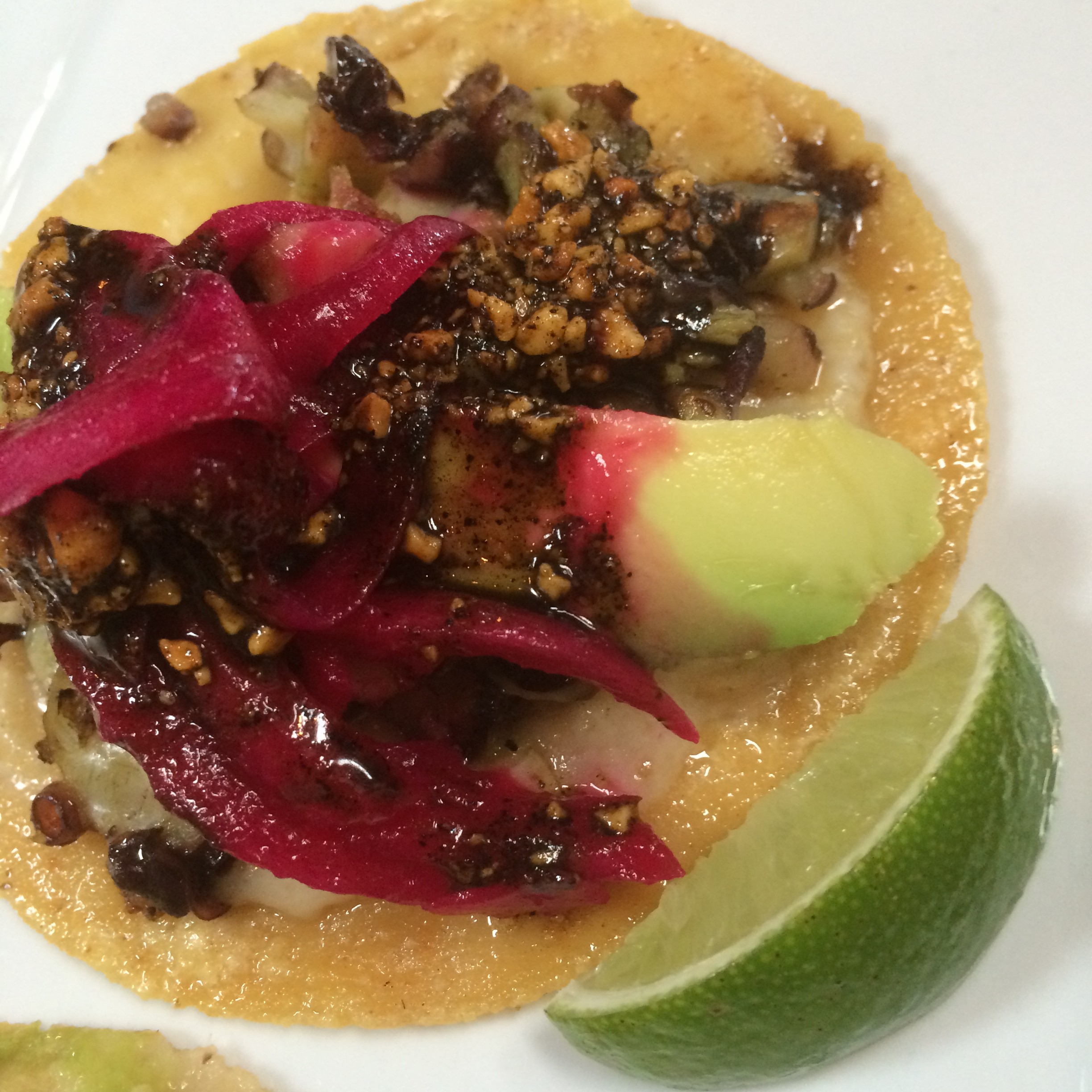 Chroalcoal Grilled Octopus Taco