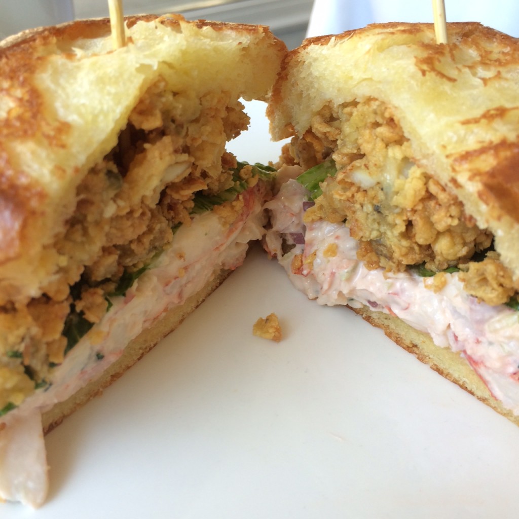 Fried Belly Clam and Lobster Sandwich