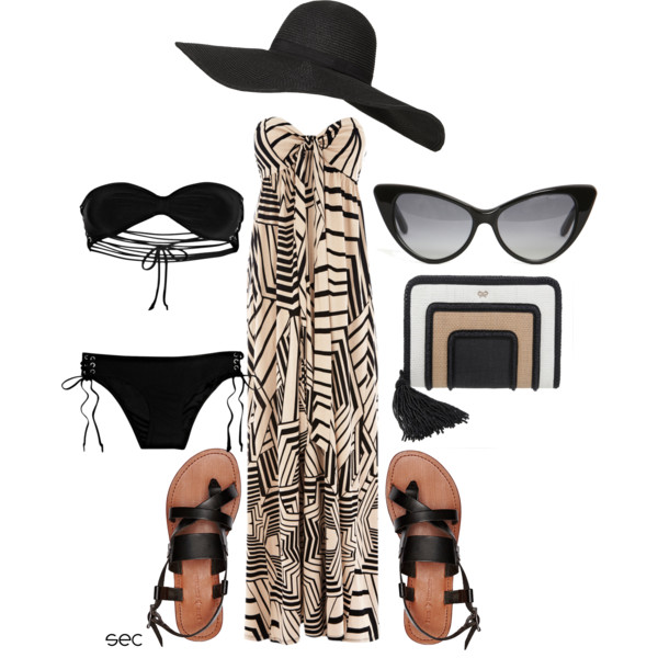 black and white beach