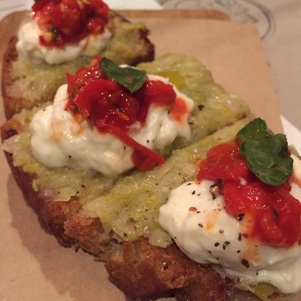 Burrata and Leek Toast