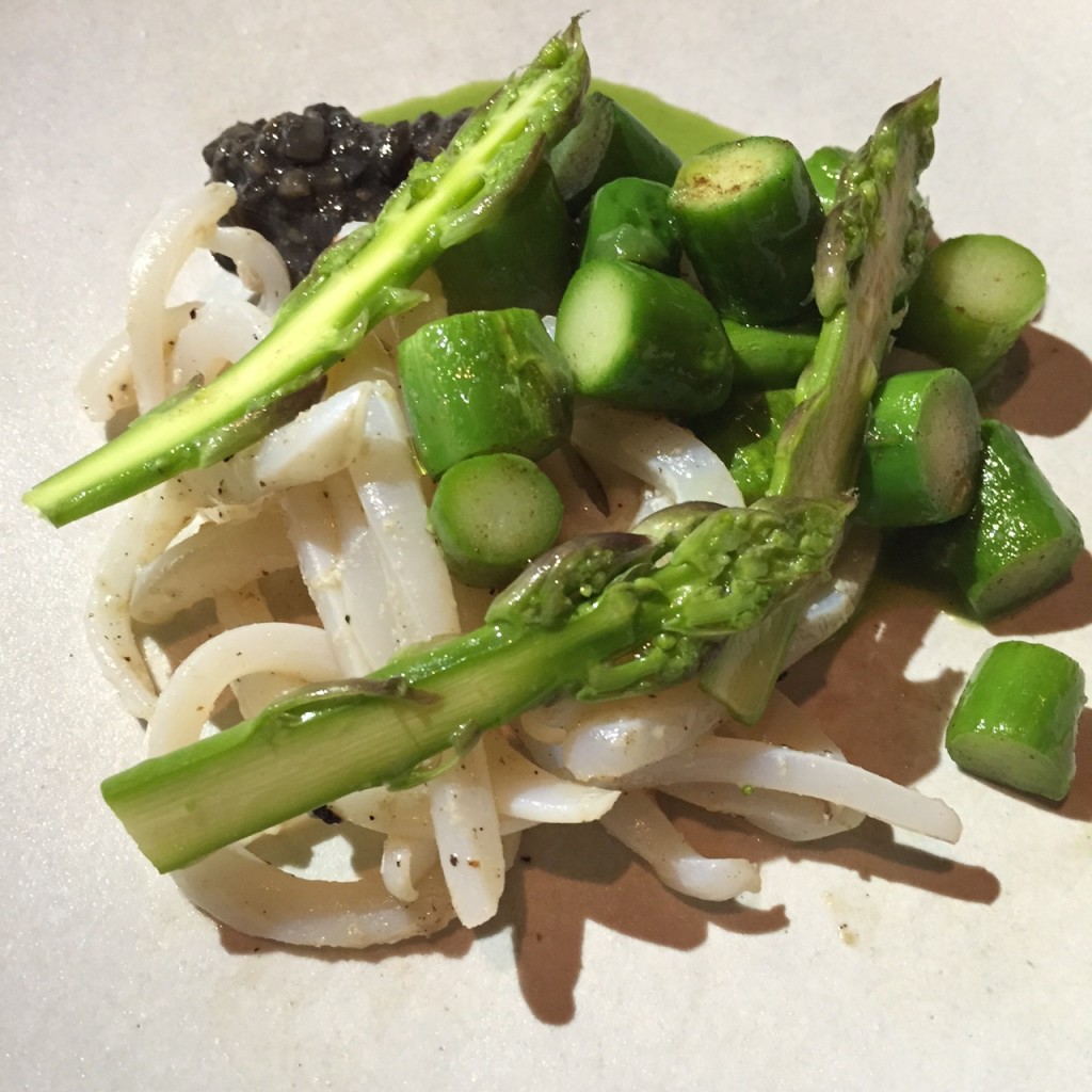 Squid, Asparagus, Walnut