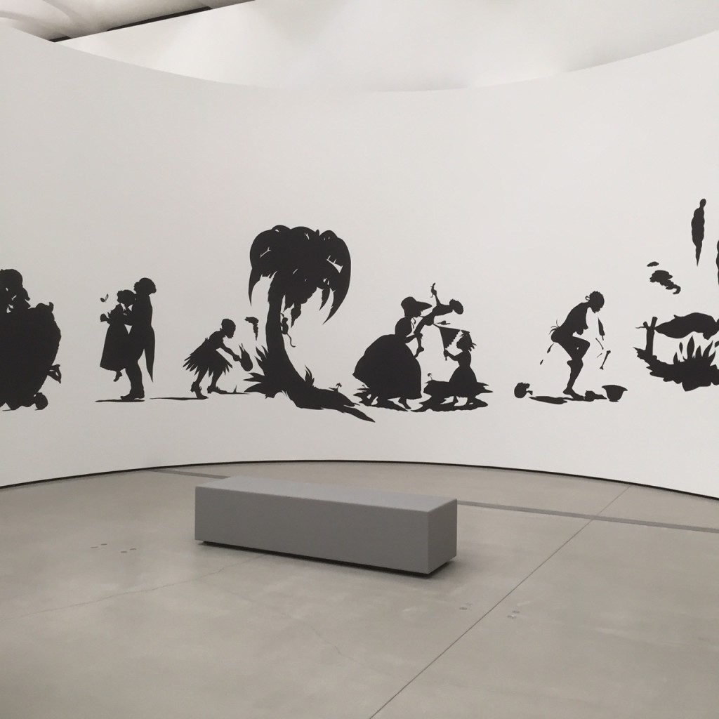 Kara Walker, Burning African Village Play Set with Big House and Lynching 2006Painted laser cut steel.