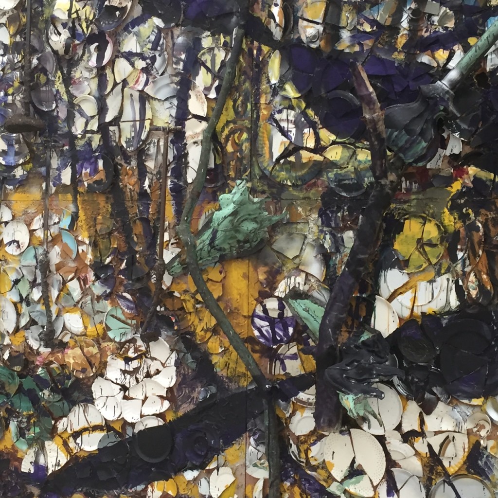 Julian Schnabel, The Walk Home 1985 Oil, plates, copper, bronze, fiberglas and Bondo on wooden panels