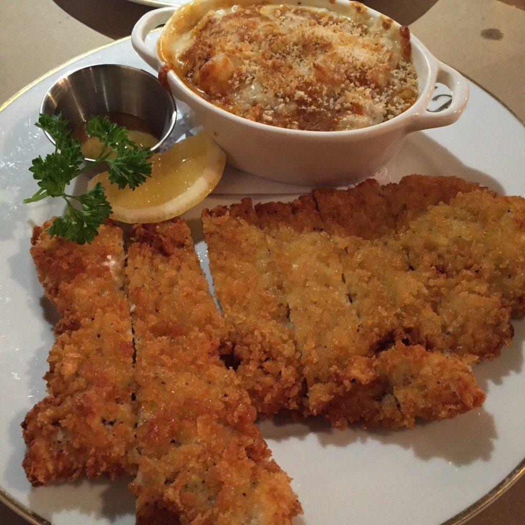 Chicken Schnitzel & Shrimp Mac & CHeese
