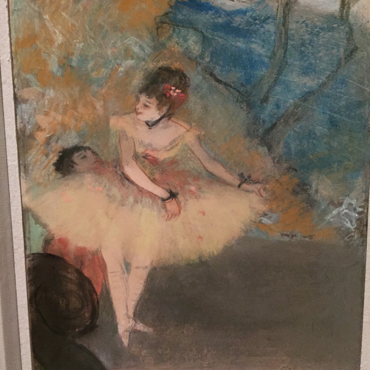 Dancer 1876-77/Pastel and opaque watercolor over monotype on paper