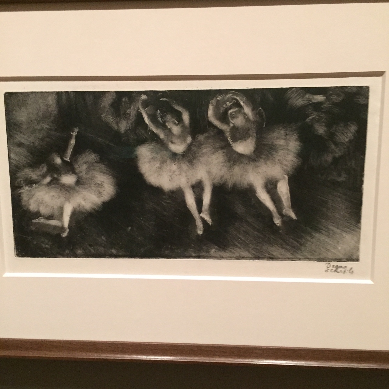 Three Ballet Dancers 1878/Monotype on paper