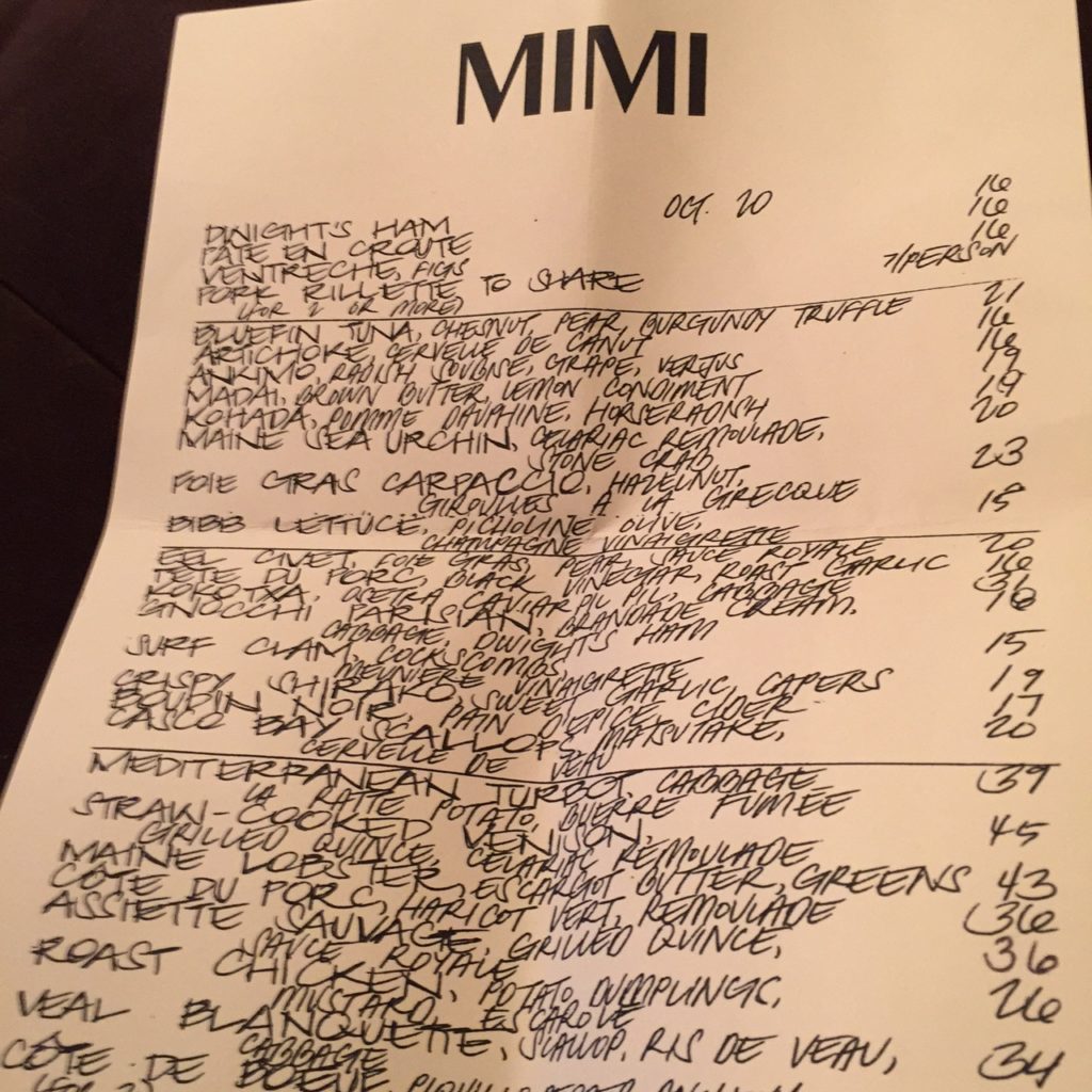 MIMI Menu